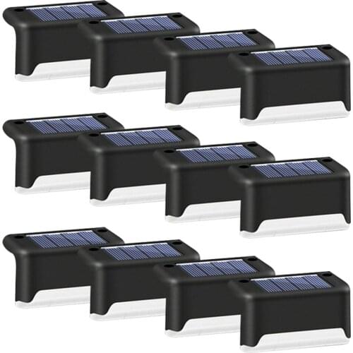 4/8/12pcs LED Solar Lamp Garden Outdoor Path Stair Waterproof Wall Light Landscape Step Lights Fence Solar Led Lights Outdoor