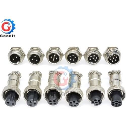 5set GX12 2/3/4/5/6/7 Pin Male & Female 12mm L88-93 Wire Circular Panel Connector Aviation Socket Plug with Plastic Cap Lid