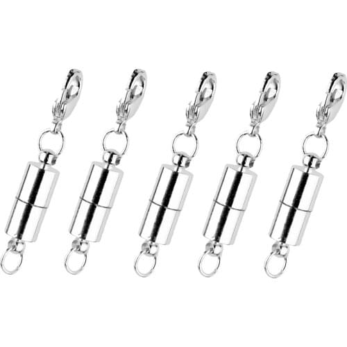 5Pcs Tube Magnetic Jewelry Clasps with Lobster for Necklace Jewellery Making