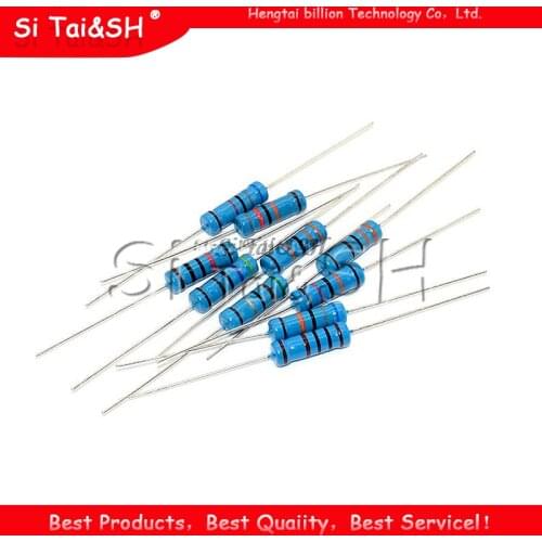 50pcs 1W Metal film resistor 1% 1R ~ 1M 2R 10R 22R 47R 100R 330R 1K 4.7K 10K 22K 47K 100K 330K 470K 1 2 10 22 47 100 330 ohm