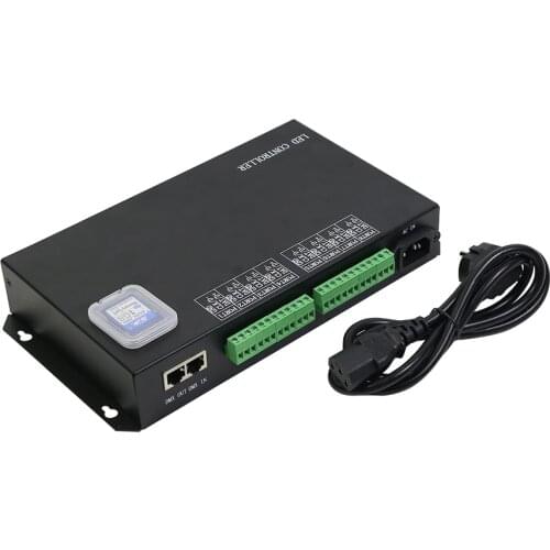 Artnet Madrix Jinx! PC Controller DMX512 WS2801 WS2811 WS2812 RGB Controller Max 8192pixels Slave SD Card Controller H801RS
