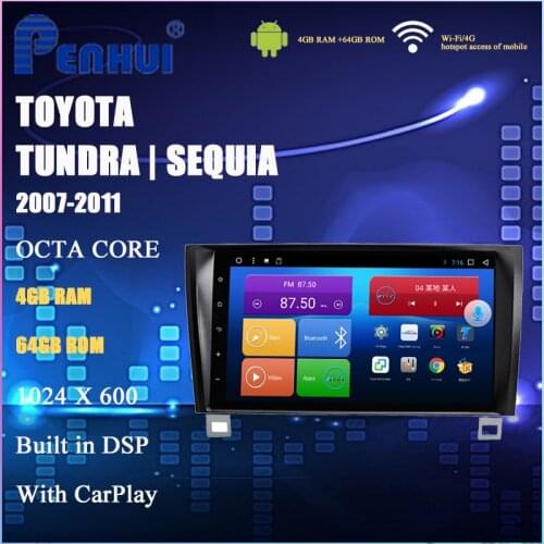 Car DVD For Toyota TUNDRA/Sequia (2007-2011) WithCar Radio Multimedia Video Player Navigation GPS Android 10.0 Double Din
