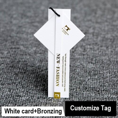 Free shipping 300/400/800g White Card+Bronzing custom hangtag garment label swingershirt tag custom free high quality hangtag