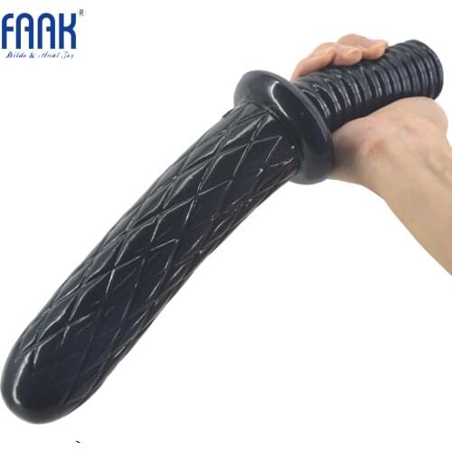 FAAK long handle dildo Lattice pattern surface big anal dildo anus massage butt plug sex toys for women men masturbator sex shop