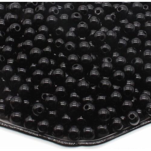 200Pcs 6mm Black Round Ball Spacer Beads For Jewelry Making DIY Jewelry Accessories