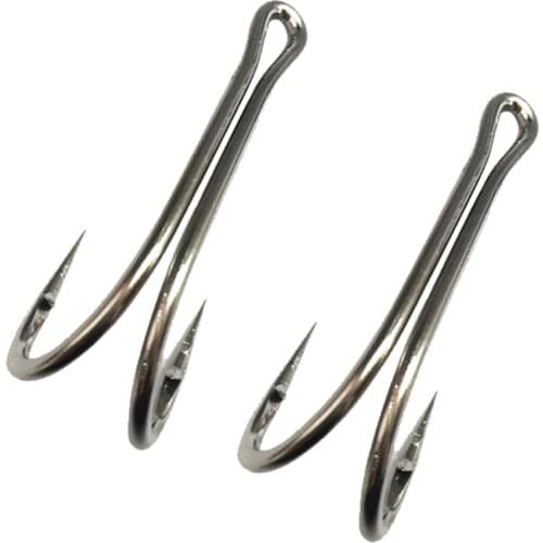 Double Fishing Hooks Sea Duple Hook 28#-20# Stainless Steel Frog Hook Accessories for Tuna Fishing anzol pesca