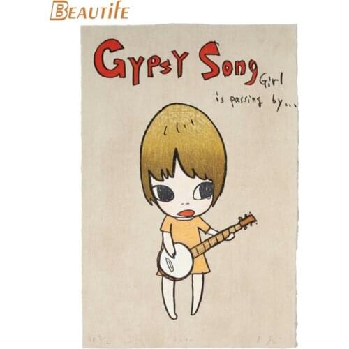 Hot Sale Custom Yoshitomo Nara Poster Home Decoration Fashion Silk Fabric Wall Poster Custom Poster