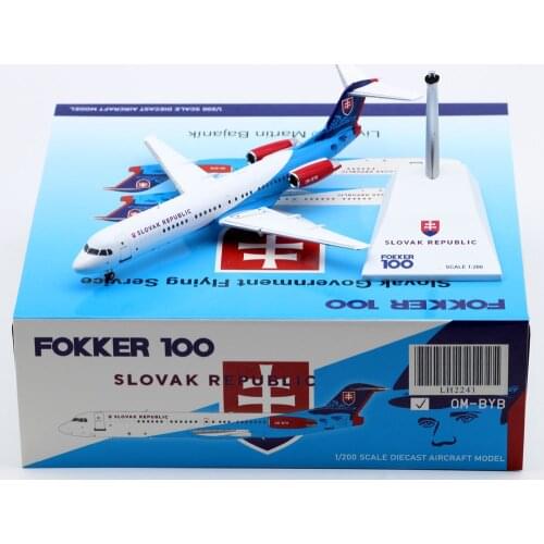 1:200 Alloy Collectible Plane JC Wings LH2241 Slovak Republic Slovakia Government Flying Fokker100 Diecast Aircraft Model OM-BYB