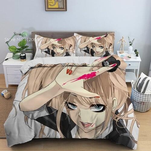 Danganronpa beding set Japan Anime Soft Quilt Cover Twin Full Queen King Size Home Textiles Bed Cover Set Pillowcase 2/3pcs