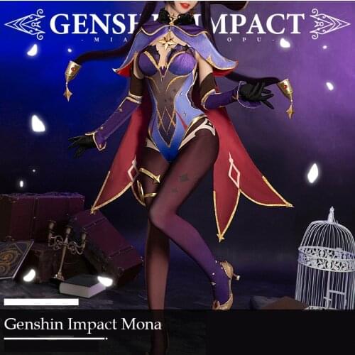 Genshin Impact Mondstadt Mona Cosplay Costume Game Suit Lovely Bodysuit Halloween Party Outfit For Women Girls 2020 NEW