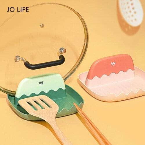 JO LIFE IceCream Kitchen Cover Rack Spoon Rest Pot Lid Holder Cooking Dishes Spatula Mat Storage Tool