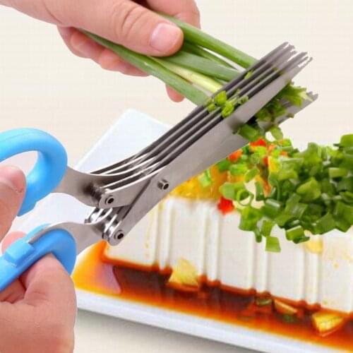 Kitchen Scissors Green Onion Layers Knives Vegetables Seaweed Spice Herb Cutting Knife Scallion Cutter Slicer Shredded Cook Tool