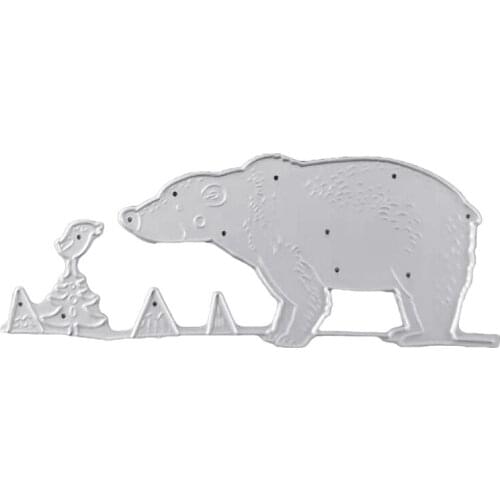 Glacial Polar Bear Metal Cutting Dies Stencil DIY Scrapbooking Album Paper Card Template Mold Embossing Craft Decoration