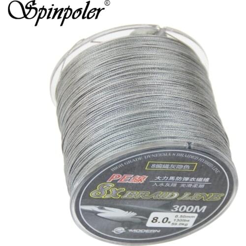 Spinpoler Wholesale River Sea Fishing 300 Meters 8x Braided Fishing Line 8kg - 59KG Super Power PE Lines