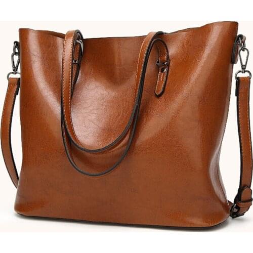 Hot Selling! Large Womens Messenger bags Soft Oil Wax Leather Handbag Lady Tote Large Capacity Women Crossbody Shoulder bag New