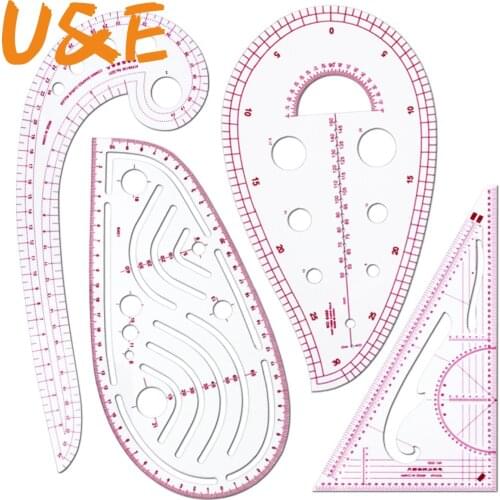 4pcs Set Tailor Measuring Ruler Kit DIY Tailor Patterns Sewing Drawing Quilting Tools Clothing Patchwork Cutting Curve Craft