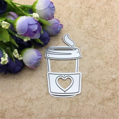 Coffee Cup Set heart holiday Metal Cutting Dies Stencil for DIY Scrapbooking Embossing Album Paper Cards Decorative