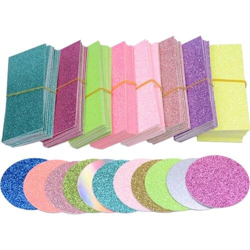 Wholesale Glitter Background Paper for Eyelashes Pink Purple Gold Shining Lashes Bottom Card for Slide Case