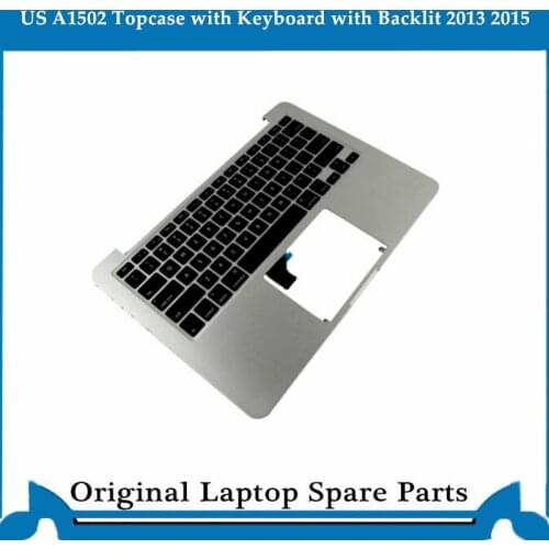 Original Top case for Macbook Pro Retina 13 inch A1502 Palmrest with Keyboard Backlit 13' US Sliver 2013 2015