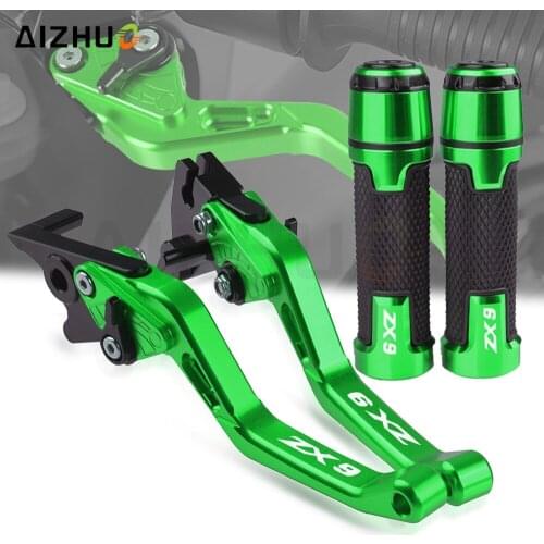 FOR KAWASAKI ZX9 ZX-9 1994-1997 1996 1995 Motorcycle Adjustable Brake Clutch Levers 7/8'' 22MM Hand Grips Handlebar ZX 9 Logo