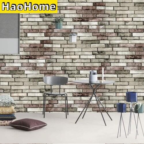 Stone Wallpaper Brick Vinyl Self Adhesive Wallpaper Light Gray Peel and Stick Wallpaper Brick Stitching Waterproof Contact Paper