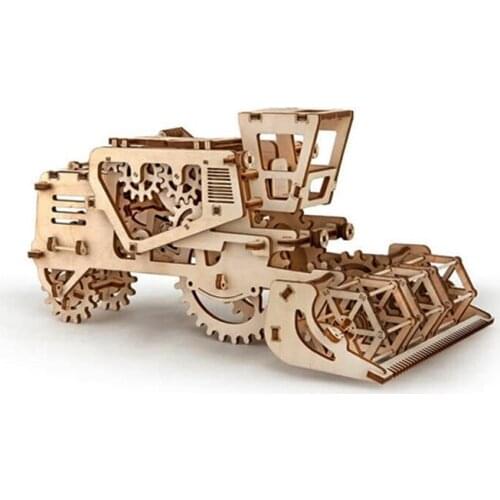DIY Wooden Assembles Toy Mechanical Transmission Model Harvester Puzzle Toys Creative Gifts Birthday Gift Scrapbook Stamping Toy
