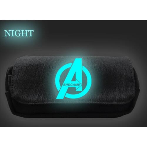 Avengers Marvel Universe Superhero Series Luminous Pencil Case Canvas Double-layer Student Stationery Box Back To School