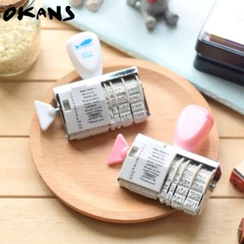 TKS-239 DIY Roller knob seal color random Text Date Ink Rubber Stamp Diary Photo Album Decoration