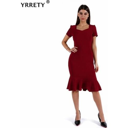 Модные трикотажные платья YRRETY China At AliExpress