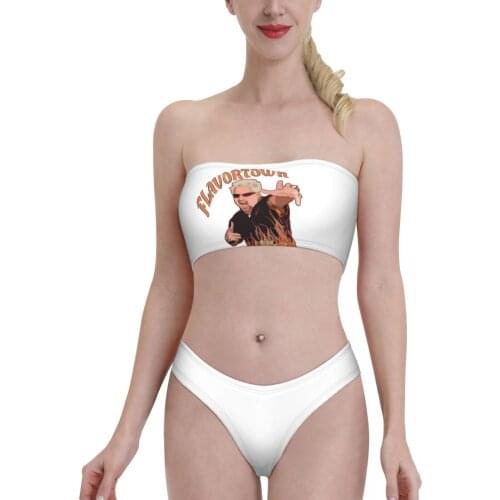 MEME Funny swimming suit Guy Fieri Flavortown Bandeaukini 2021 Swimming Suit Bkini for Women young Girls