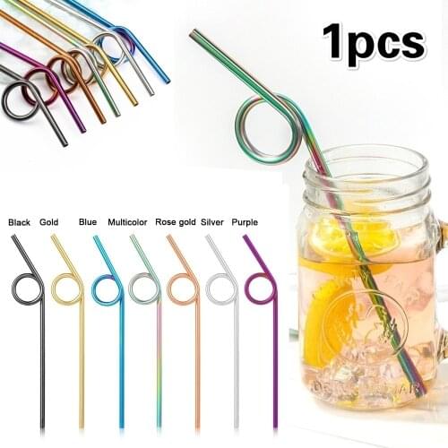 1PCS 304 Stainless Steel Straw Creative Straw Color Metal Beverage Coffee Milk Tea Straw