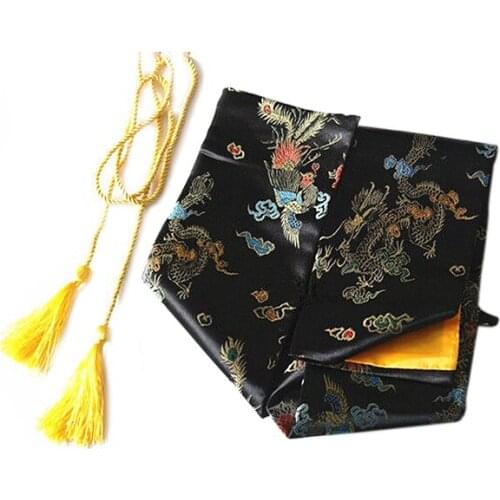 135cm Dragon and Phoenix Katana Samurai Sword Bag Tissu Black
