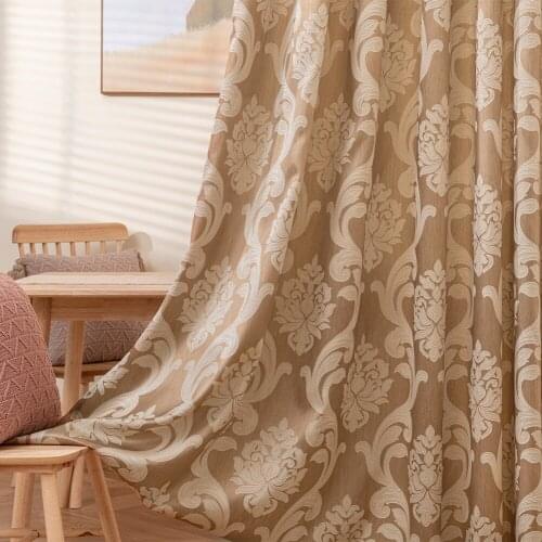 2021 Elegant Jacquard Geometric Curtain For Bedroom Living Kitchen Window Luxury Modern Decoration Semi Blackout Curtains