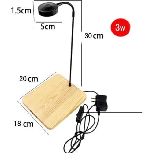 3W 5W 7W 9W Full Spectrum Gooseneck Aquarium Lighting Fish Tank Light with Bamboo Board for Potted Plants, Succulent, Landscape