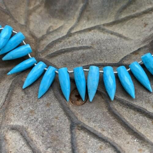 7.87inch blue turquoise bullet type 15.9mm x 5.0mm