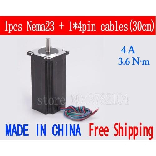 Free shipping 1pc Quality 57HB6401 4-lead Nema 23 Stepper Motor 57 motor 57BYGH 4A 3.6N.m CNC Laser and 3D printer