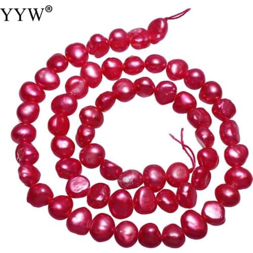 Cultured Potato Freshwater Pearl Beads Garnet 6-7mm Approx 0.8mm Sold Per Approx 14.5 Inch Strand