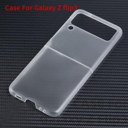 Case for Samsung Z Flip 3 Translucent Frosted Phone Case Zflip3 Foldable Screen Pc Transparent Protective Cover