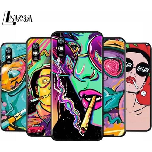 Cool Smoke Nicotine For Xiaomi Redmi 10X 9I 9C 9A 9 GO K30 Ultra K20 8A 8 7A 7 S2 6 Pro 5G Black Phone Case