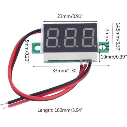 0.36" Digital Voltmeter DC 4.5-30V 2 Wires Red LED Display Panel Voltage Meter