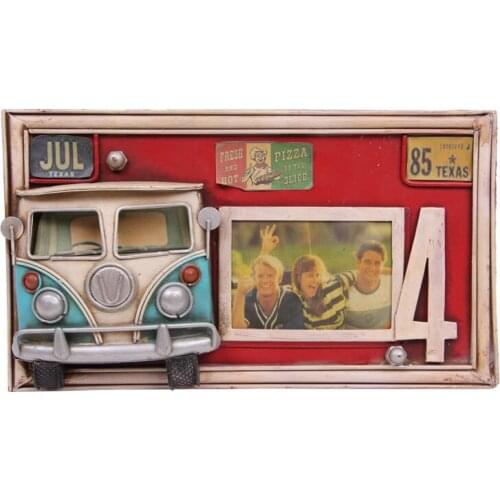 Decorative Metal Frame Minibus Themed- Vintage Style, Gift, Trinket, photo Frame Durable and Stylish - High Quality Material
