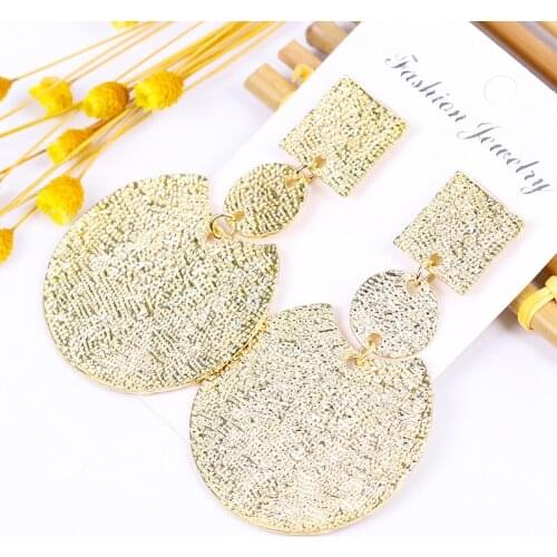 Earrings Metal Geometric Long Speed Selling Ladies Fashion New 2020 Jewelry Bohemian Gold Korean Metal Pendant Unique Statement