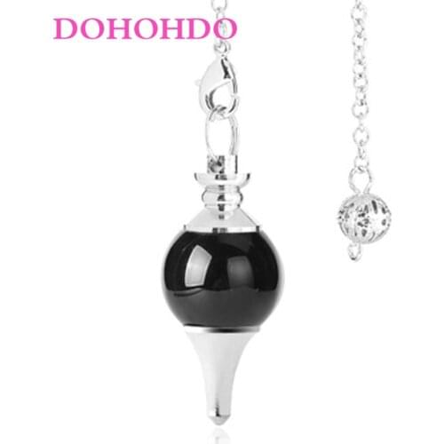 DOHOHDO Reiki Healing Pendulums Natural Stones Pendant Amulet Crystal Meditation Hexagonal Pendulum for Men Women Jewelry Gift