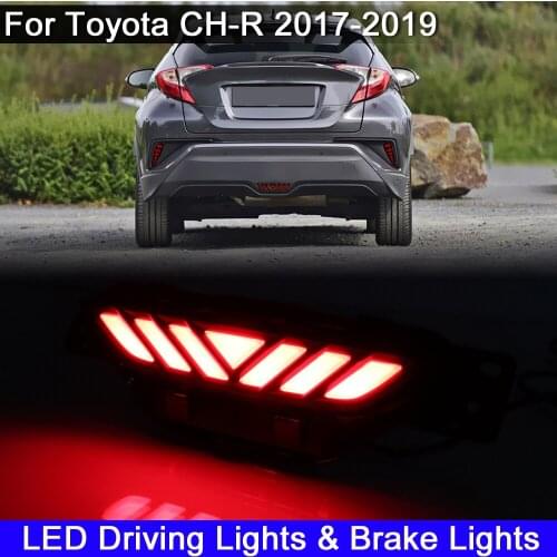 Two Function For Toyota CH-R CHR 2017 2018 2019 LED Rear Fog Warning Light Brake Stop Light Tail Light