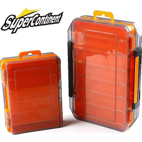 SUPERCONTINENT Reversible Lure Case 12&14 Room Double Sided Plastic Bait Jig Storage Box High Strength Fishing Tackle Accessory