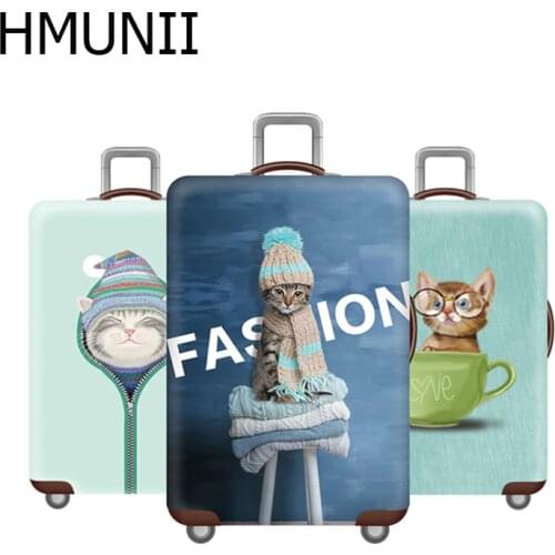 HMUNII Elastic Travel Luggage Cover Dustproof Protective Travel Suitcase Cover For 18-32 Inch Trolley Bag Luggage Accessories