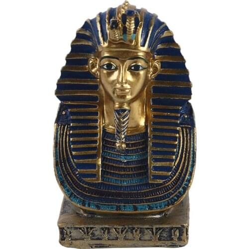 1pc Indoor Resin Figurine Craft Adornment Exquisite Egyptian Pharaoh Bust Decor