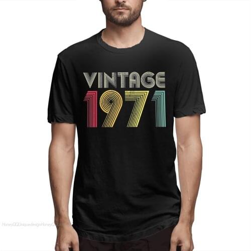 2021 New Arrival Tshirt Vintage 1971 50th Birthday Gift Retro Men Women 50 Years Old Merch Unique Crewneck Cotton for Men Shirts