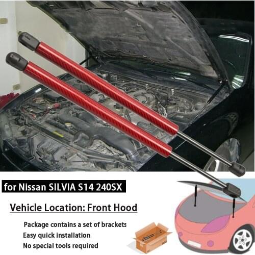 Gas Struts for Nissan SILVIA S14 240SX 1995-1998 2x Front Hood Bonnet modify carbon fiber Lift Support Shock Damper