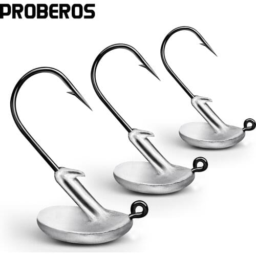 PROBEROS 50Pcs Jig Head Fishing Hook 3.5g 5g 7g 10g 14g Jig Hooks For Soft Fishing Lure Carbon Steel Fishhooks Bass Fishing